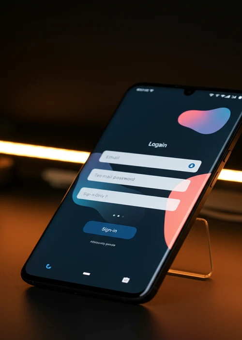 User logging into Vegastars Casino account on a secure interface, showing a mobile phone and laptop.